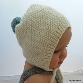 Baby bonnet, baby hat, baby cap, Knitted baby bonnet