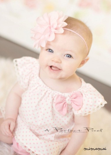 Little Girl Polka dots Ruffle Sleeves Dress with cotton lace