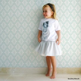White and Blue Skirt for girl, Little Stars Skirts