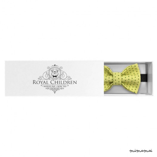 Child yellow with green polka-dot bow tie, cotton