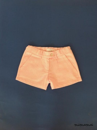 Pantaloncino quadretto chanel color salmone