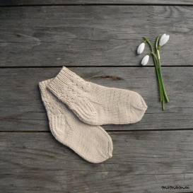 Hand knit baby cotton socks - baby socks - newborn socks - baby booties