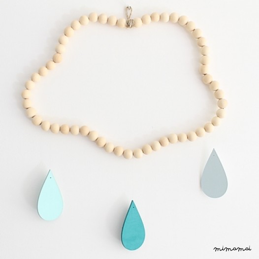 Nuage en perles de bois Marin