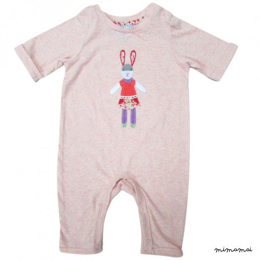 Patchwork Bunny Pink Romper