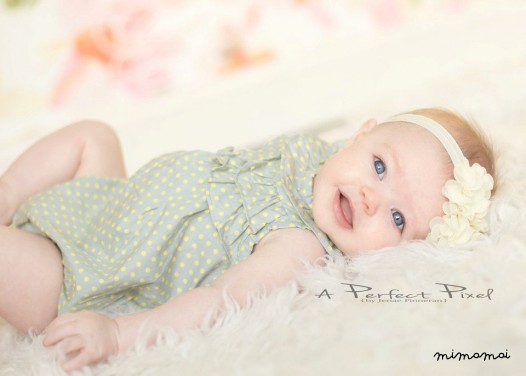 Grey and yellow polka dots romper suit