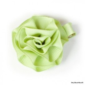 Rosette Hair Clip - Light Green