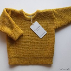 Infant's/Toddler's knitted Lambswool round neck Sweater with Oak Buttons