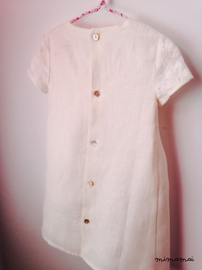 Toddler linen dress, Girls white dress, Classic toddler dress, Embroidered Girls dress