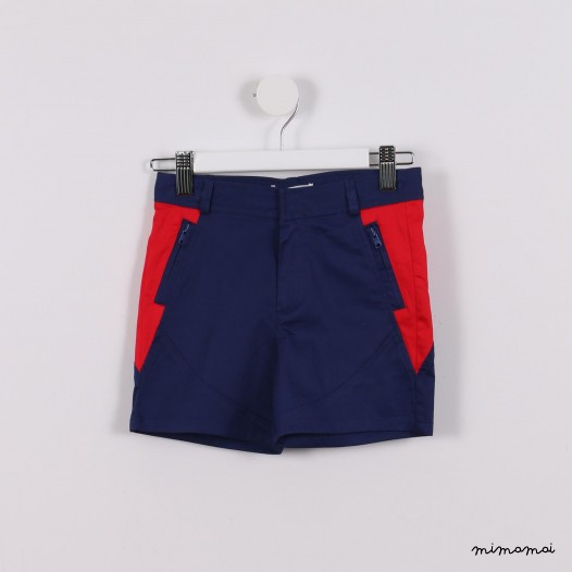 Contrast Yoke Shorts blue and red