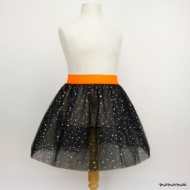 Gonna TULLE nera con brillantini