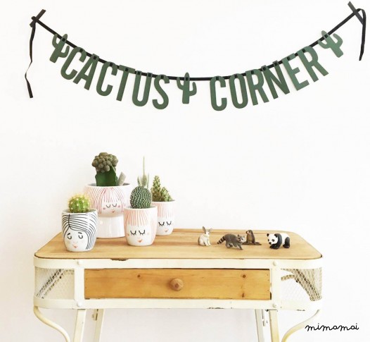 LETTER BANNER: CACTUS CORNER or CACTUS QUEEN