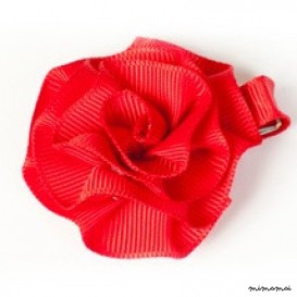 Rosette Hair Clip - Red