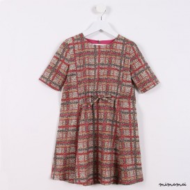 Flare T Dress orange and green