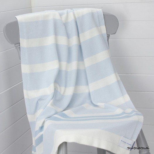 Sandford Blue Stripe Cotton Baby Blanket