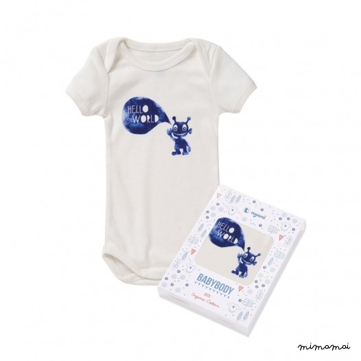Shortsleeve Bodysuit HELLO WORLD BOYS