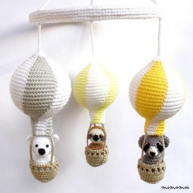 Yellow gray nursery mobile