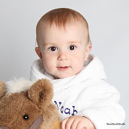 Personalised White Fleece Baby Robe2