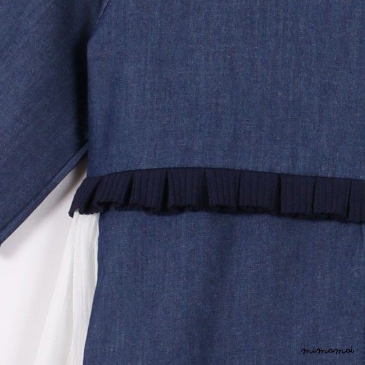 Zip-front Dress blue denim