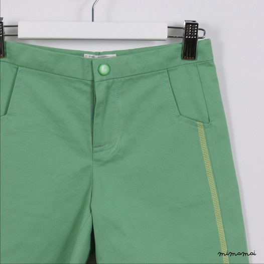 Contrast Stitching Shorts green