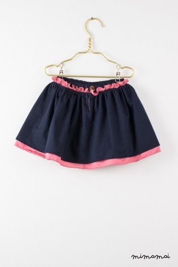 Uma skirt in navy and raspberry