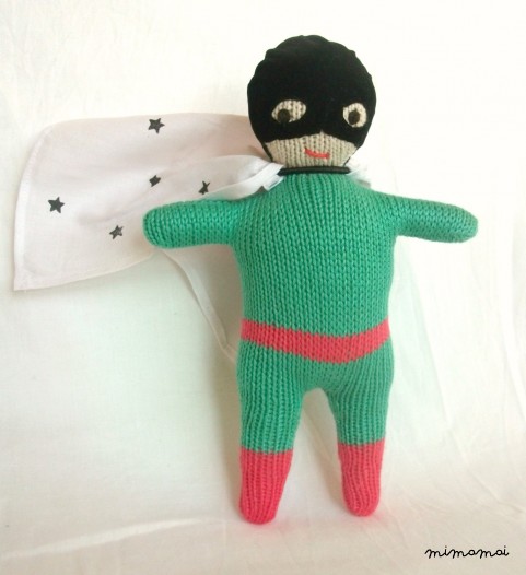 Superhero doll - Green & Fuchsia