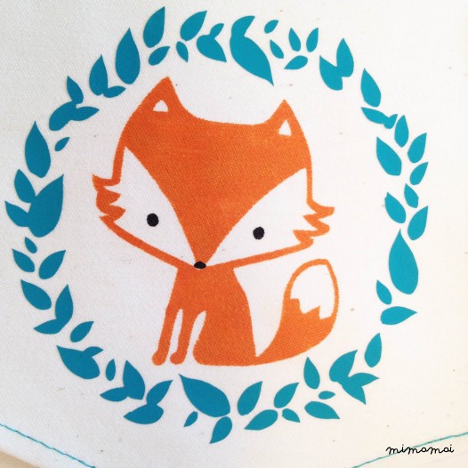 TWO WALL BANNER. Hand Painted. Fox & speech bubble