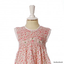 Lilac-Bordered Copper dress smocked floral