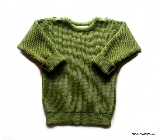 Babies/Children's/Toddler's knitted Virgin wool sweater with oak buttons/jumper/pullover