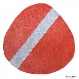 TAPIS COTON (80x78cm) - STONE POPPY RED