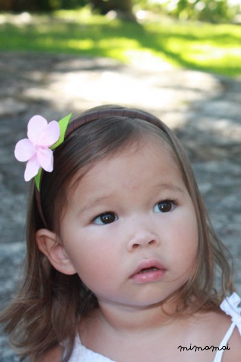 Allie Hot Pink Flower on Black Headband