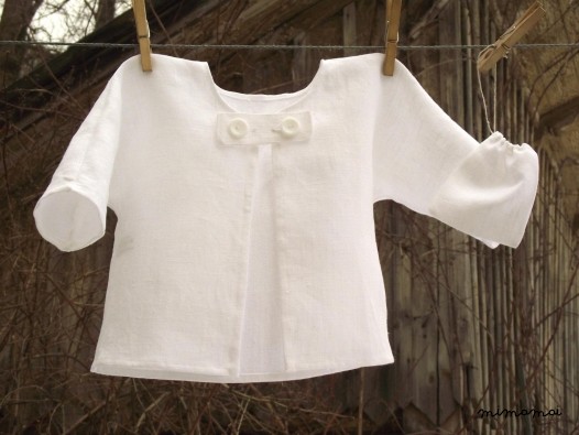 Natural linen baby jacket