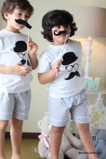 PIJAMA MOUSTACHE MENINO