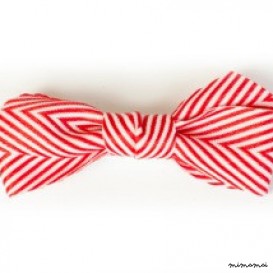Thin Chevron Hairbow Red