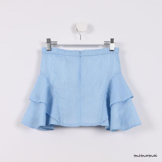 Side Flare Skirt pale blue
