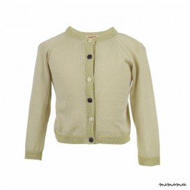 Girls Classic Cotton Cardigan in Gold Lurex