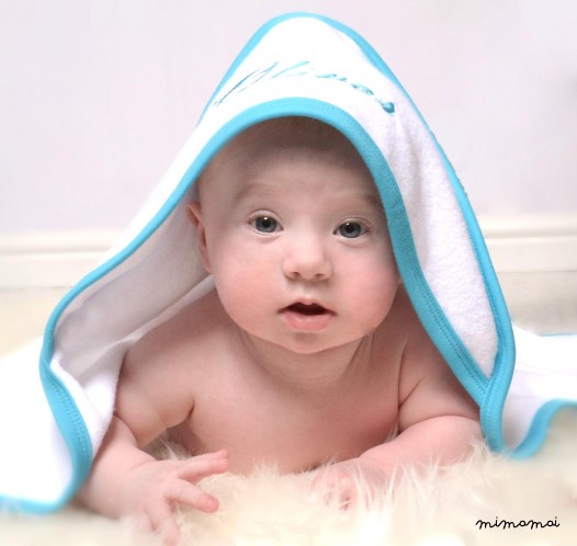 Baby Towel With Turquoise Trim