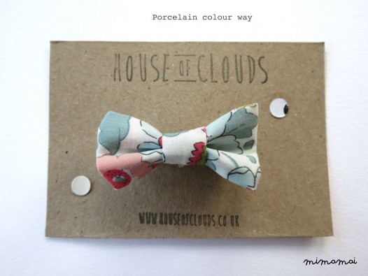 Liberty Fabric Bow Hair Clip - Porcelain