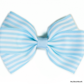 Stripe Bow - Blue & White