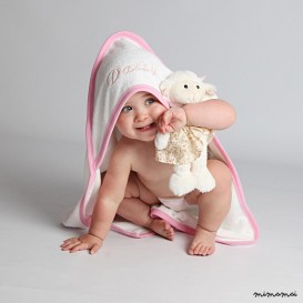 Personalised Pink Baby Hooded Towel