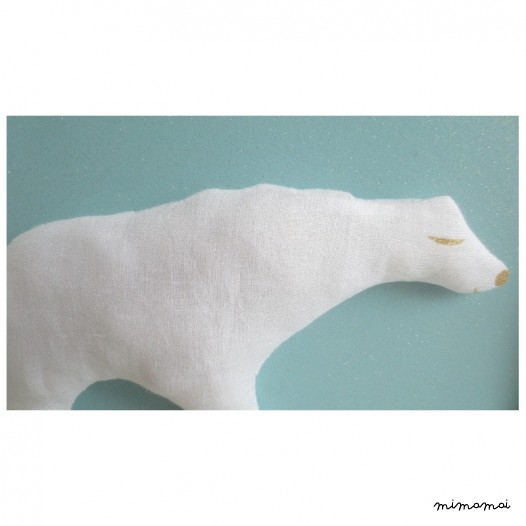 Cadre decoratif Mon ours polaire mod&egrave;le bleu 50x50 cm