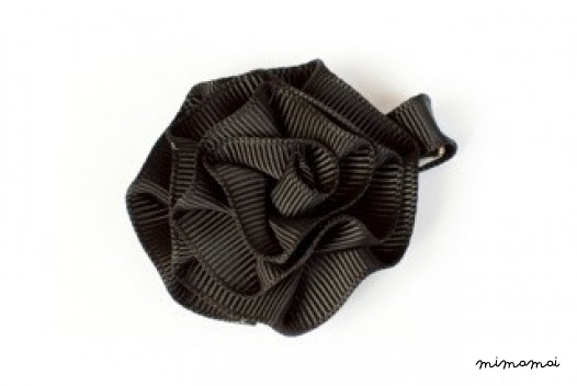 Rosette Hair Clip - Black