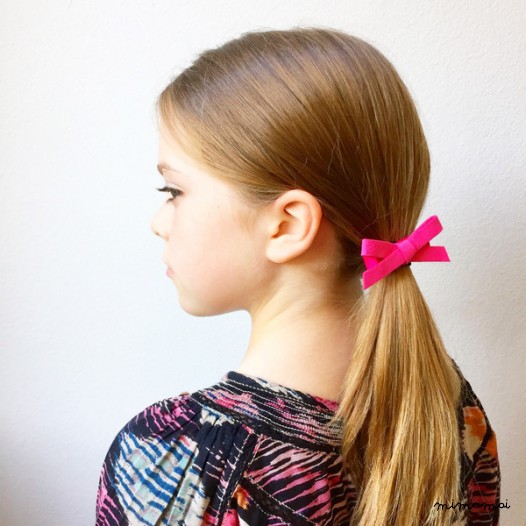 Barrette &agrave; Noeud Simili Daim - Bleu Marine