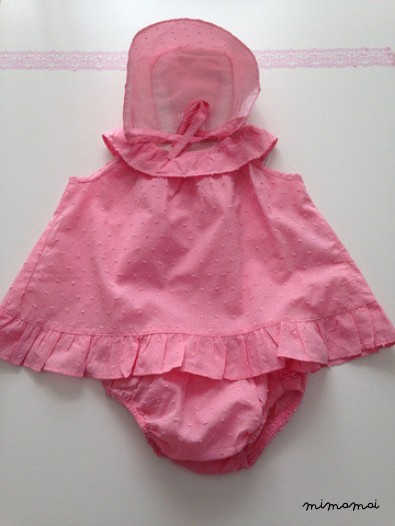 Infants Set of Summer Dresses Panties and Hat,Baby Girl Dress & Panties Set Pink Print