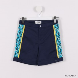 Piped Shorts with Cuffs blue
