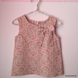 Toddler top, Sleeveless Top, Top 100% cotton, Stamped girls shirt , Vintage style top