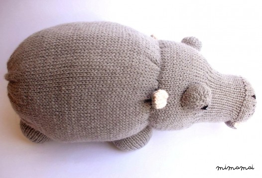 Knitted hippo - Stuffed hippo