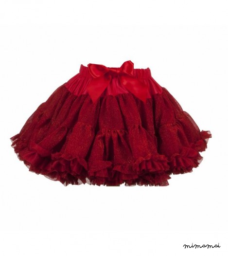Girls Petticoat Tutu in Sparkly Red