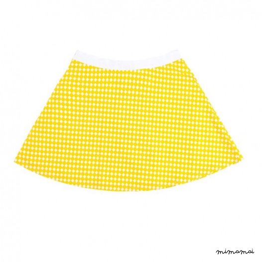 Box Pleat Skirt yellow diamond