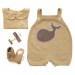 Tuta in maglia in cammello con una balena. 100% cotone. Dimensioni di READY TO SHIP 1-3 mesi