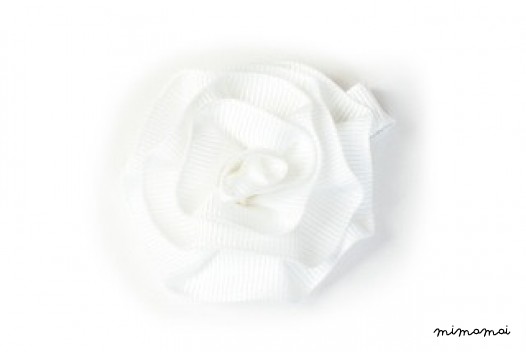 Rosette Hair Clip - White
